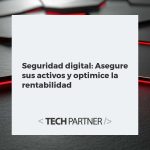 Escudo digital protegiendo activos empresariales y gráficos de rentabilidad ascendente en un entorno tecnológico
