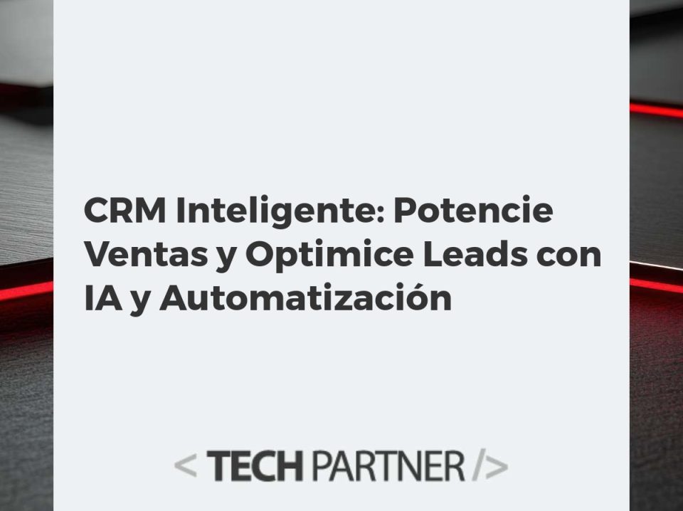 CRM Inteligente: Potencie Ventas y Optimice Leads con IA y Automatización Interfaz de CRM inteligente con IA y automatización, mostrando gráficos de ventas, perfiles de clientes y elementos futuristas